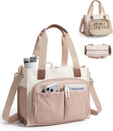 BAGSMART Canvas Tote Bag for Women, Small Work Tote Bag with Zipper