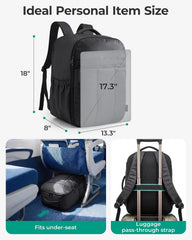 BAGSMART 35L Travel Backpack for Women & Men 17-Inch Laptop, Chocolate