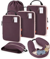 BAGSMART 6 Set Compression Packing Cubes with Fillable Neck Pillow