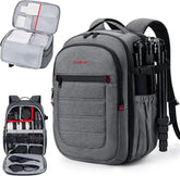 BAGSMART Camera Bag for DSLR, Waterproof Camera Backpacks for Photographers, Camera Case with Laptop Compartment-15.6" Grey