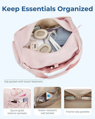 BAGSMART Gym Bag for Women, Lightweight Duffel with Shoe Compartment, Tote Bag with Wet Pocket for Yoga Travel, Dim Gray