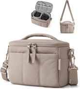 BAGSMART 2 in 1 Quilted Camera Sling Bag for Mirrorless Camera, Camel