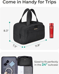 BAGSMART Travel Toiletry Bag, Crush Toiletry Bag for Women, Wide-open Puffy Toiletry Bags for Traveling, Large Travel Cosmetic Makeup Bag Organizer for Accessories,Toiletrie (Cherry Red)