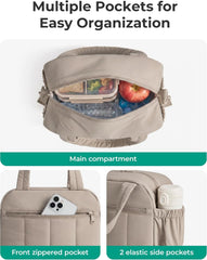 BAGSMART Fashion Puffy Lunch Bag for Women Insulated Lightweight Tote Brown