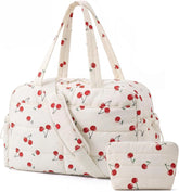 BAGSMART Gym Bag for Women, 2-PC Puffer Travel Duffle Bag Carry On Tote Bag