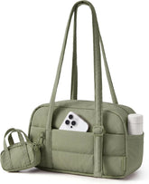 BAGSMART Purses for Women, Puffer Shoulder Bag Small Tote Handbags Lightweight