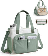 BAGSMART Canvas Tote Bag for Women, Small Work Tote Bag with Zipper