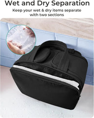 BAGSMART Travel Toiletry Bag, Crush Toiletry Bag for Women, Wide-open Puffy Toiletry Bags for Traveling, Large Travel Cosmetic Makeup Bag Organizer for Accessories,Toiletrie (Orange)