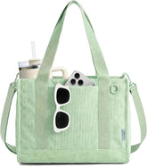 BAGSMART Corduroy Tote Bag for Women, Small College Teacher Laptop Handbag