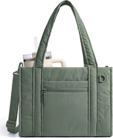 BAGSMART Boxy Tote Bag for Women, Crossbody Work Bag with Zipper