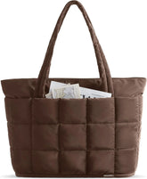 BAGSMART Expandable Tote Bag for Women, Puffer Work Tote Travel Bag
