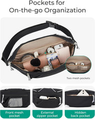 BAGSMART Fanny Packs for Women, Belt Bag for Traveling Hiking, Camel
