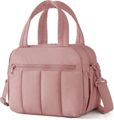 BAGSMART Daily Lunch Bag for Women Insulated Lightweight Tote Nude Pink