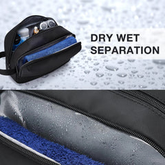BAGSMART Large Toiletry Bag for Men, Valentines' Day Gifts Travel Organizer Hanging Dopp Kit Water Resistant Shaving Bag for Bathroom Shower, Toiletries Accessories,Travel Essentials, Black-Large