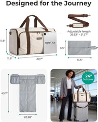 BAGSMART 2-in-1 Garment Duffle Bag with with Shoes Bag, White