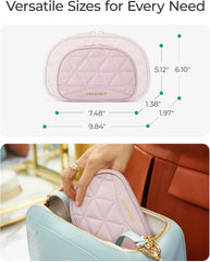 BAGSMART Travel Jewelry Case Jewelry Organizer Storage Roll Rings Necklaces Earrings Bracelets Brooches Watch Large Portable Beige