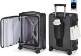 BAGSMART 20" Expandable Top-Opening Carry-On, Double Spinner, TSA, Black