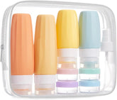 BAGSMART 18 Pack TSA Approved Travel Bottles for Toiletries, Leak Proof Silicone Travel Size Containers Bottles for Shampoo, Macaron