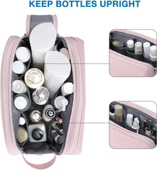 BAGSMART Toiletry Bag for Men, Travel Toiletry Organizer Dopp Kit Water-resistant Shaving Bag for Toiletries Accessories, Door Room Essentials,Pink-medium
