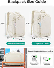 BAGSMART Travel Backpack for Women, 17.3 Inch Carry On Bag, Charcoal