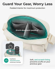 BAGSMART 2 in 1 Small Puffy Camera Sling Bag, Black