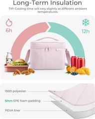 BAGSMART Lunch Box for Women, Insulated Lunch Bag Leakproof Green Checkered