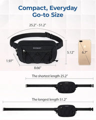 BAGSMART Fanny Packs for Women, Running Workout Traveling Hiking, Black