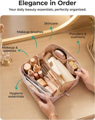 BAGSMART Spacious Travel Makeup Bag, Water-Resistant Toiletry Organizer