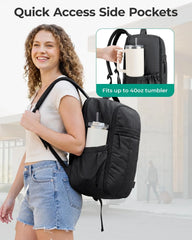 BAGSMART 35L Travel Backpack for Women & Men 17-Inch Laptop, Chocolate