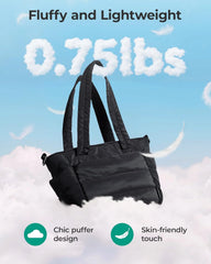 BAGSMART Lunch Bag Women Small Insulated Quilted Puffy Tote Bag for Work
