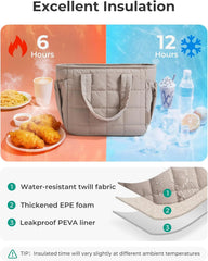 BAGSMART Lunch Bag for Women Small Cute Cherry Quilted Lunch Box Insulated Lightweight, Leakproof, Durable & Reusable Tote Bag for Work, Travel, Outdoor, Picnic