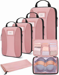 BAGSMART Compression Packing Cubes, 6 PCS Packing Cubes for Suitcases, Travel Bags Organizer for Luggage, Lightweight Packing Cube for Travel Essentials