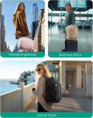 BAGSMART 28L Travel Backpack, Water-Resistant, USB Port, 17.3" Laptop, Pink
