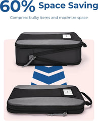 BAGSMART Compression Packing Cubes, 6 PCS Packing Cubes for Suitcases, Travel Bags Organizer for Luggage, Lightweight Packing Cube for Travel Essentials