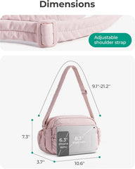 Cross Body Purse, Mini Crossbody Bags for Women Travel Purse, Puffy Shoulder Handbag Wallet with RFID Blocking Slots,Dark Pink-4.7L