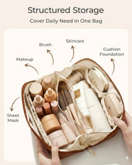 BAGSMART Makeup Bag Travel Cosmetic Bag,Women Toiletry Case, Light Green