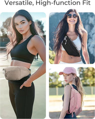 BAGSMART Fanny Packs for Women, Belt Bag for Traveling Hiking, Camel