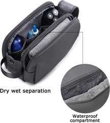 BAGSMART Toiletry Bag for Men, Travel Toiletry Organizer Dopp Kit Water-resistant Shaving Bag for Toiletries Accessories, Door Room Essentials,Grey-large