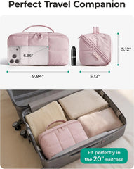 BAGSMART Spacious Travel Makeup Bag, Water-Resistant Toiletry Organizer