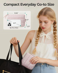 BAGSMART Small Makeup Bag, Machine Washable Puffy Cosmetic Pouch