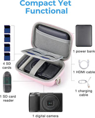 BAGSMART Digital Camera Case, Small Camera Bag with 2 Carrying Ways, Pink