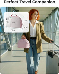 BAGSMART Travel Makeup Bag for Women, Portable Cosmetic Case, Leopard Print