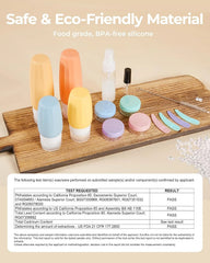 BAGSMART 18 Pack TSA Approved Travel Bottles for Toiletries, Leak Proof Silicone Travel Size Containers Bottles for Shampoo, Macaron