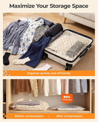 BAGSMART Travel Vacuum Seal Storage Bags for Clothes with Pump