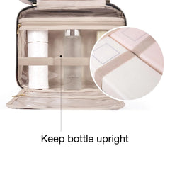 BAGSMART Toiletry Bag Travel Bag with Hanging Hook, Water-resistant Makeup Cosmetic Bag Travel Organizer for Accessories, Shampoo, Full-size Container, Toiletries (Lucent Blue, Medium)