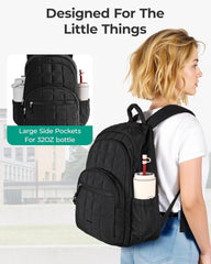 BAGSMART Travel Backpack for Women, College Laptop Backpack, Dark Gray